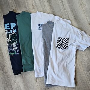 Wonder Nation Boys' Short Sleeve Tees - White, Green, Gray, Black 14/16 Lot of 5